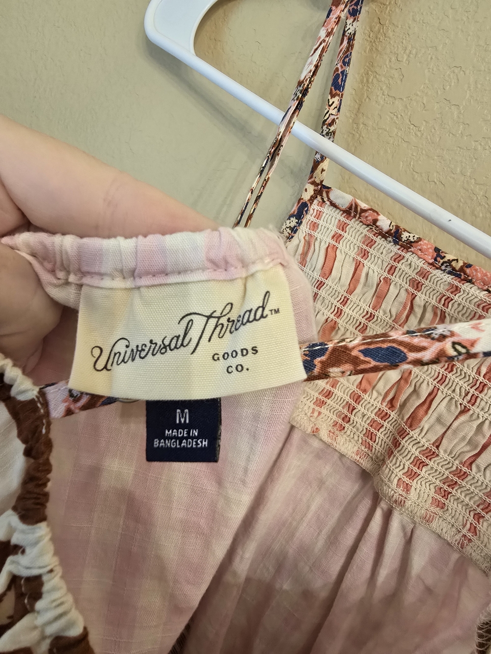 Universal Thread Pink/Brown Patchwork Boho Maxi Dress Size Medium 100%Cotton NWT - Picture 3 of 7
